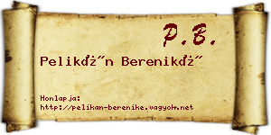 Pelikán Bereniké névjegykártya